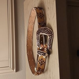 Women's cowhide/hair belt